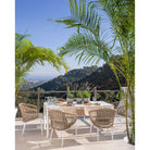 Sillón de comedor de exterior de aluminio blanco y cuerda Juan
