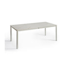 Mesa de comedor de exterior de aluminio blanco y piedra Cassis