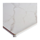 Mesa de comedor de exterior de aluminio blanco y piedra Cassis