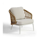 Sillón de exterior de aluminio blanco y cuerda Èze