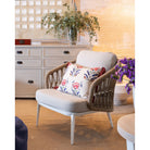 Sillón de exterior de aluminio blanco y cuerda Èze