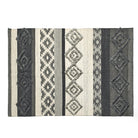 Alfombra kilim gris carbón de viscosa, lana y algodón Antracita