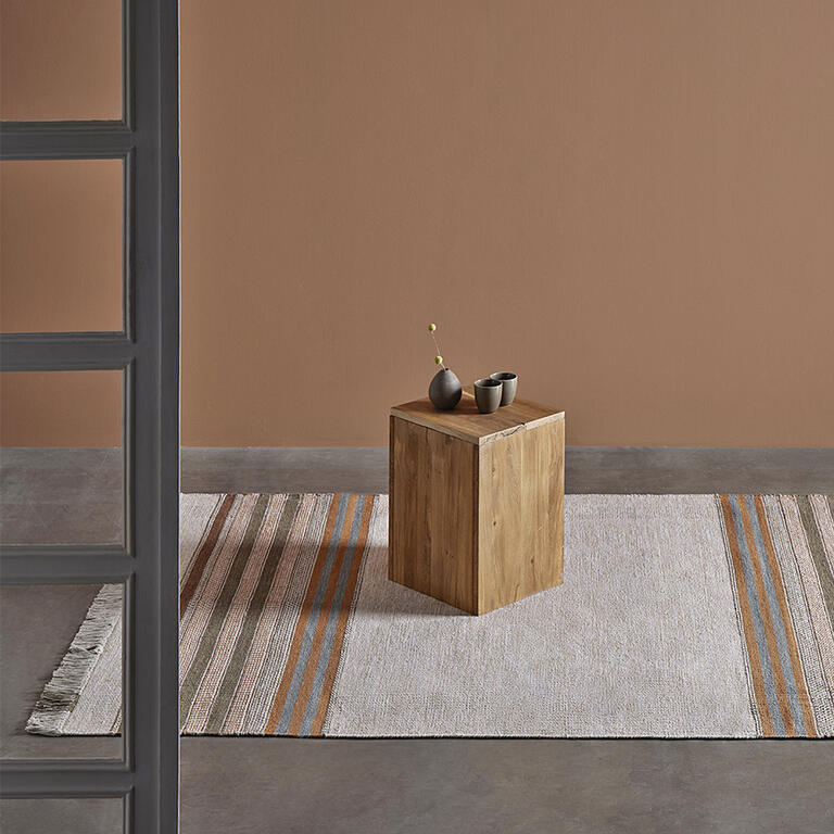 Alfombra kilim lineal de algodón tejida a mano Zoisita