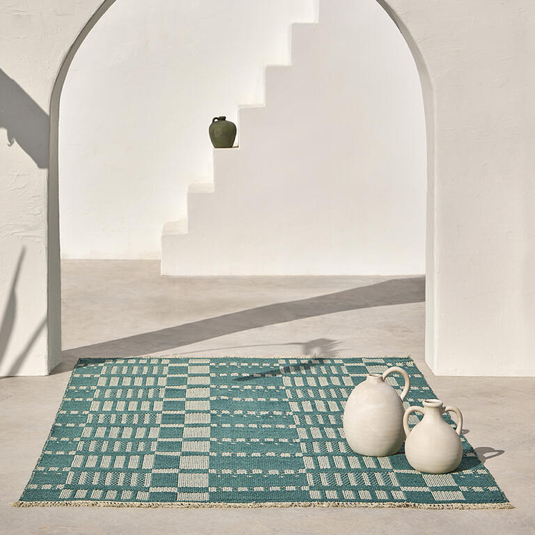 Alfombra verde indoor/outdoor de polipropileno Cuprita