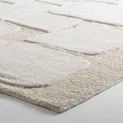 Alfombra de lana y algodón beige Kissamos