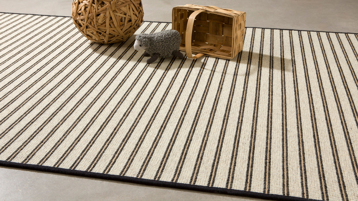 Alfombra rectangular de lana y yute Sako