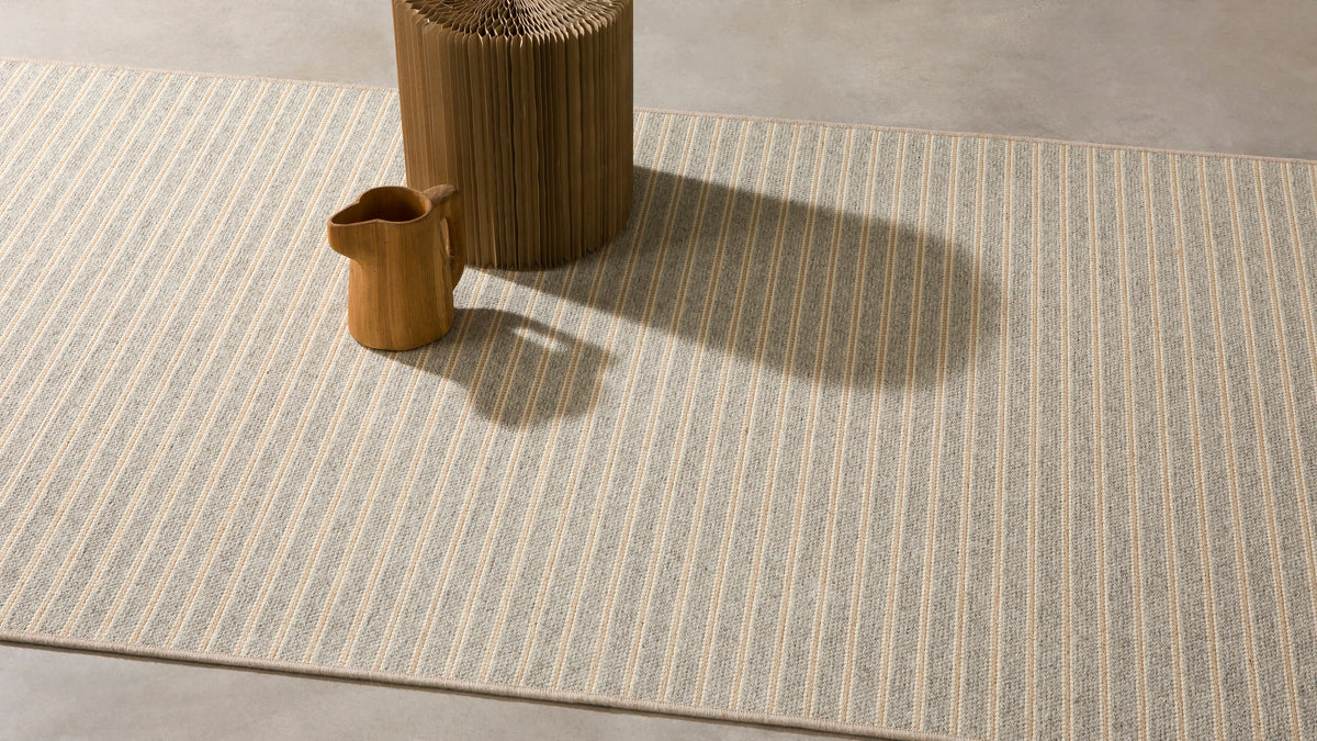 Alfombra rectangular de lana y yute Sako