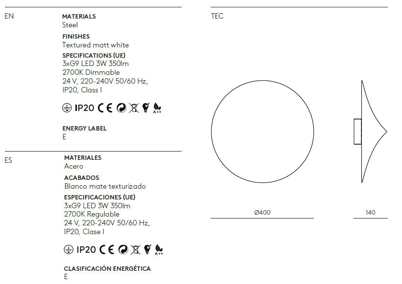 Aplique de Pared Hat - A1291