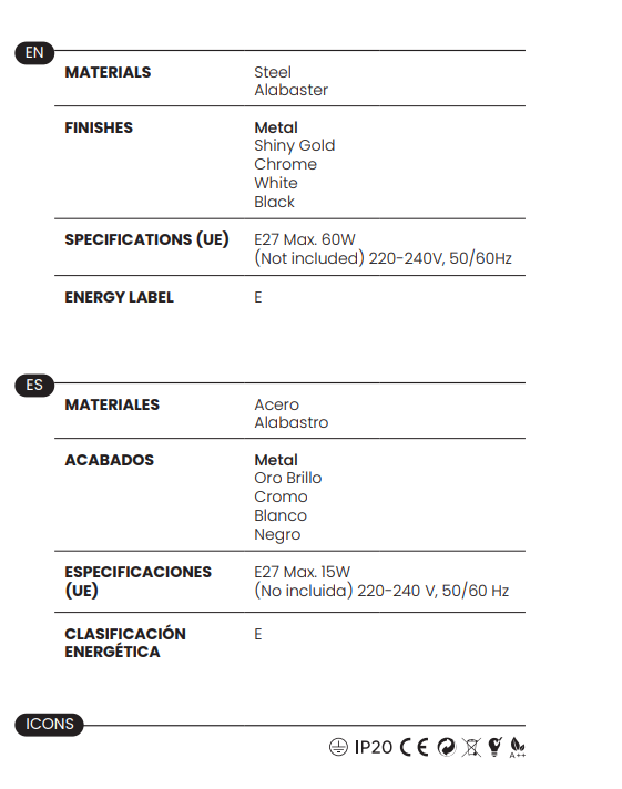 Aplique de Pared Wave - A1094