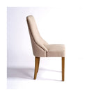 Silla de lino y roble con tachuelas Benalauría
