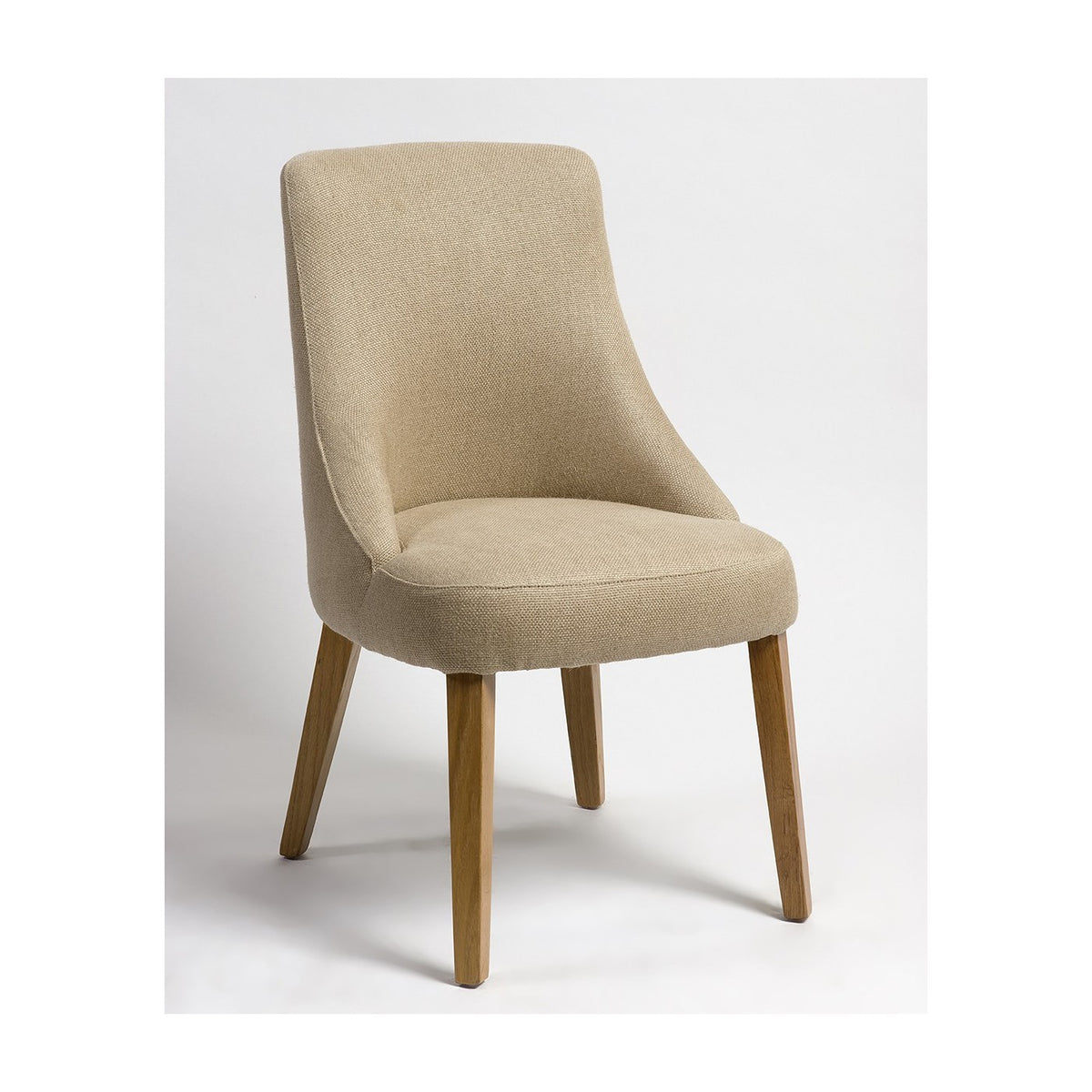 Silla de roble y lino beige Salares