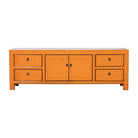 Piecero naranja de olmo con 4 cajones y 2 puertas Adormidera
