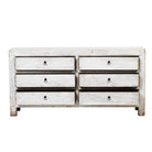 Cómoda blanca de pino con 6 cajones Yunyan