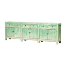 Cómoda verde de pino con 6 cajones y 6 puertas Fangming