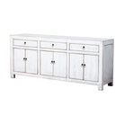 Cómoda blanca de pino con 3 cajones y 6 puertas Fangan