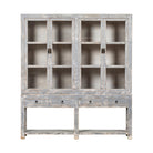 Vitrina gris de pino con 4 puertas y 4 cajones Leza