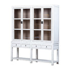 Vitrina blanca de pino con 4 puertas y 4 cajones Chenzhu