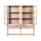 Vitrina natural de pino con 4 puertas y 4 cajones Valderaduey