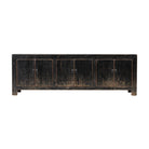 Piecero negro de pino con 6 puertas Carbonero