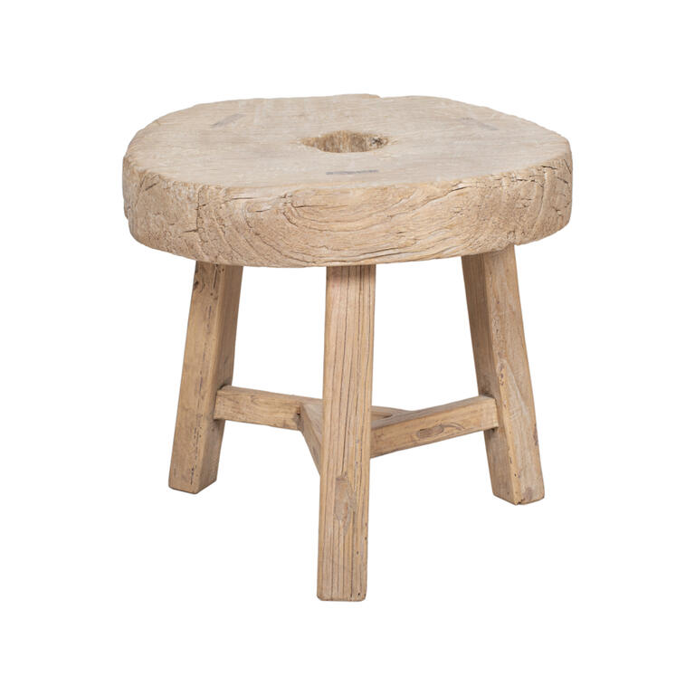 Mesa auxiliar natural de olmo Baishu