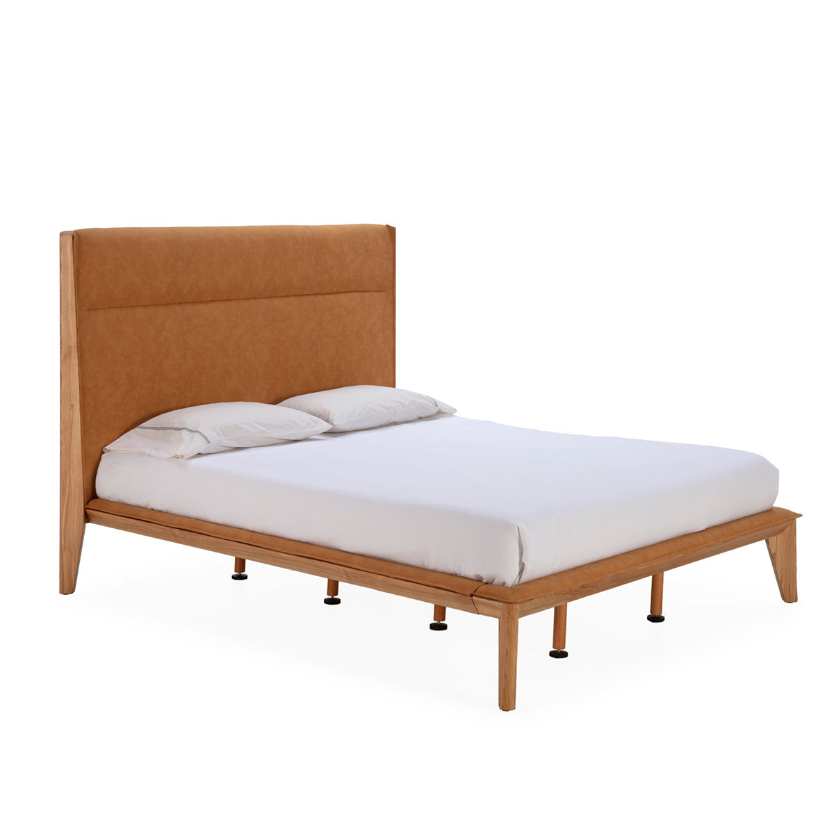 Cama de madera y piel sintética Marvão