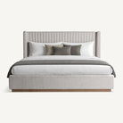 Cama tapizada gris Calobra
