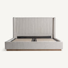 Cama tapizada gris Calobra