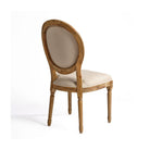 Silla de roble natural y lino Ardales