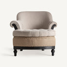 Chaise longue de madera de mindi negra y lino crema Oliena