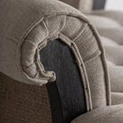 Chaise longue de madera de mindi negra y lino crema Oliena