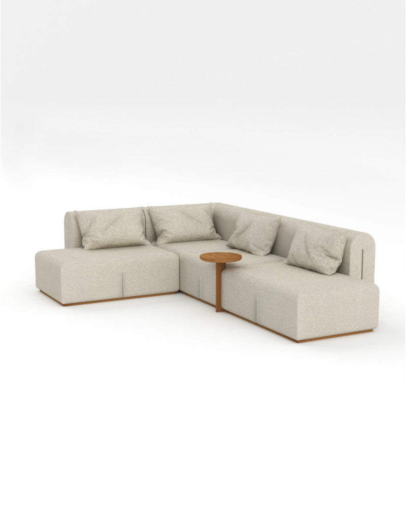 Chaise longue derecha de olefina reciclada Nora