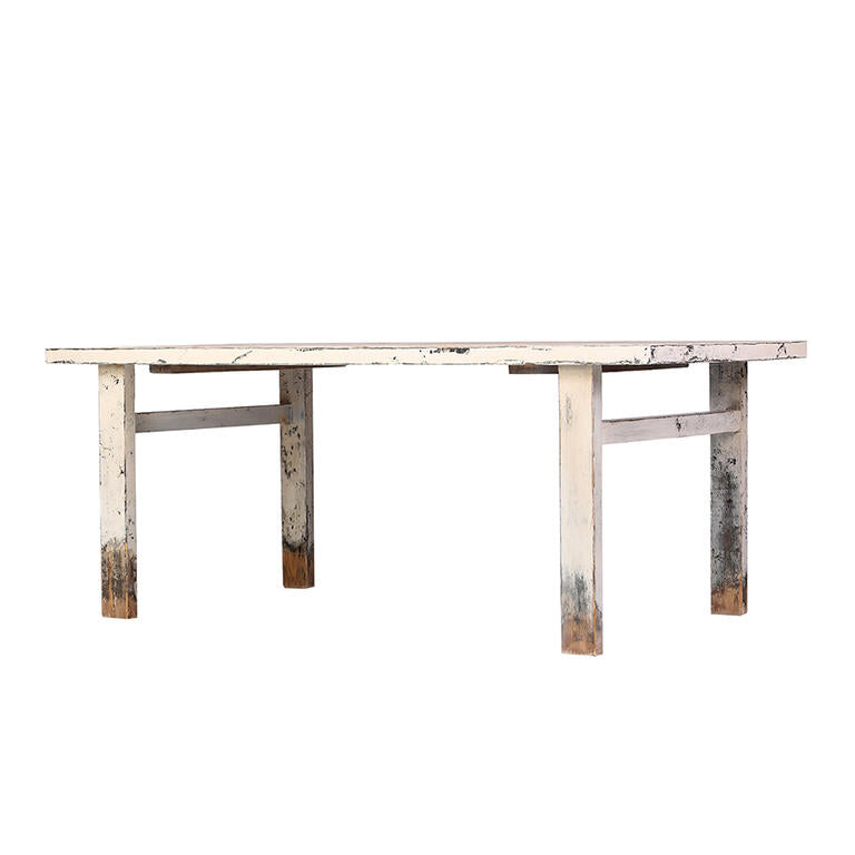 Mesa de comedor blanca de pino Anling