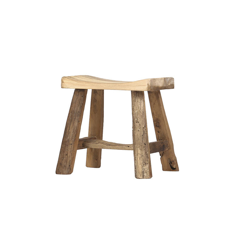 Set de 2 taburetes naturales de olmo Chenyan