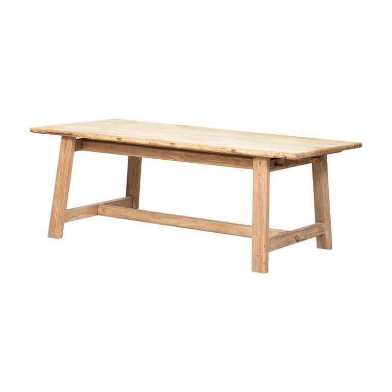 Mesa de comedor antigua natural de olmo 206 cm Luxin