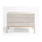 Cómoda estrecha blanco patinado y dorado Quesada