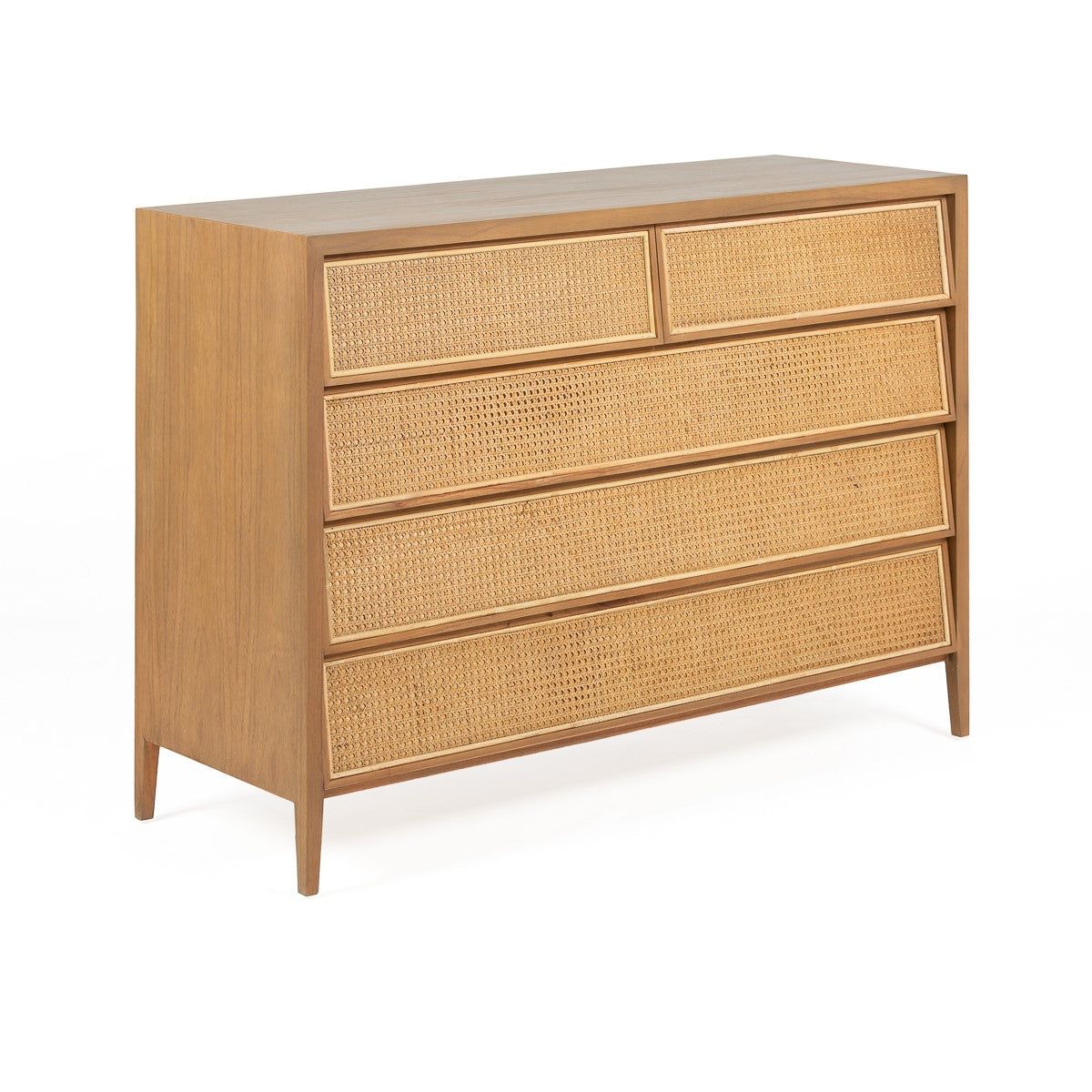 Cómoda de madera de cedro y ratán Potenza