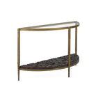 Consola de cristal, metal y madera Cervia