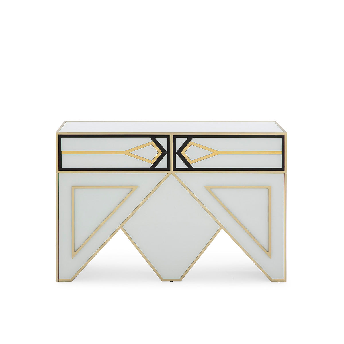 Consola de cristal y metal Saluzzo