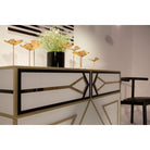 Consola de cristal y metal Saluzzo