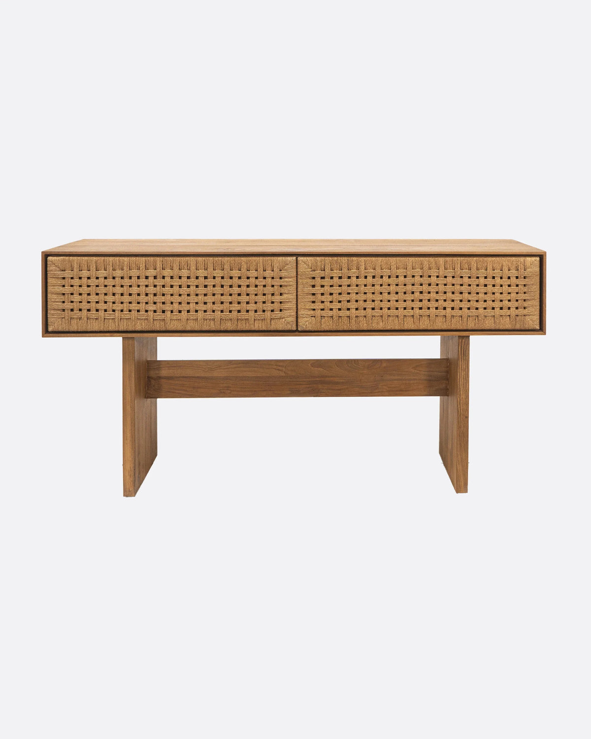 Consola de teca reciclada y cuerda de papel Villaluenga