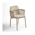 Silla de exterior de aluminio y cuerda beige Bermeo