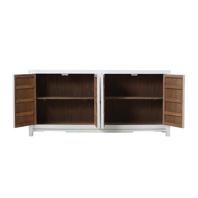 Cómoda blanca de olmo con 4 puertas Lulian