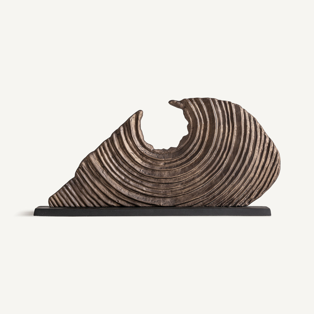 Figura decorativa de aluminio dorado Scirocco 42 cm