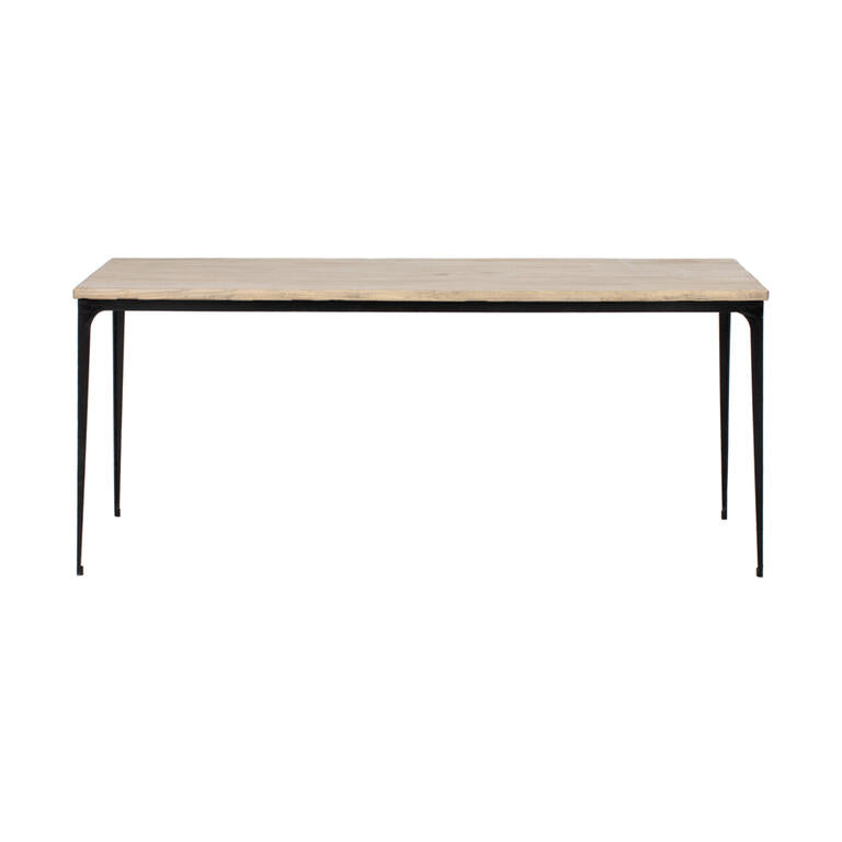 Mesa de comedor natural de pino y hierro Foque
