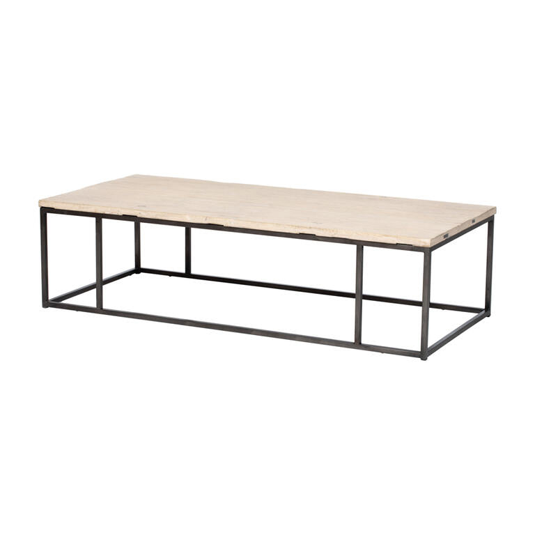 Mesa de centro natural de olmo y hierro Autillo