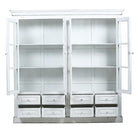 Vitrina blanca de pino con 4 puertas y 8 cajones Yayu