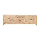 Piecero natural de pino con 6 puertas y 2 cajones Yayun