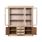 Vitrina natural de pino con 5 puertas y 3 cajones Fardes