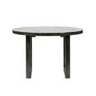 Mesa de comedor redonda negra de álamo Ningshu
