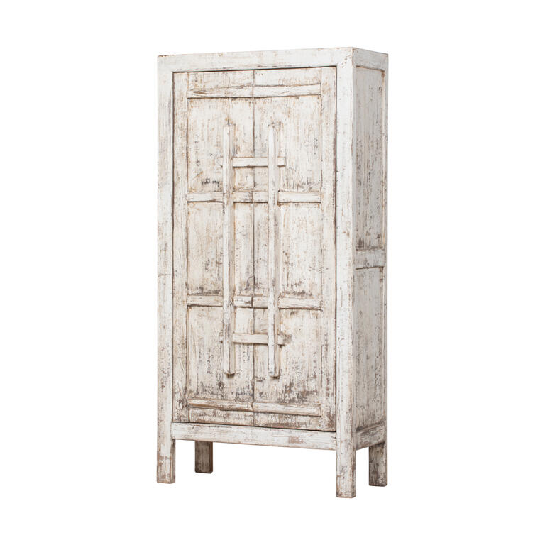 Armario blanco de pino con 2 puertas Mijares